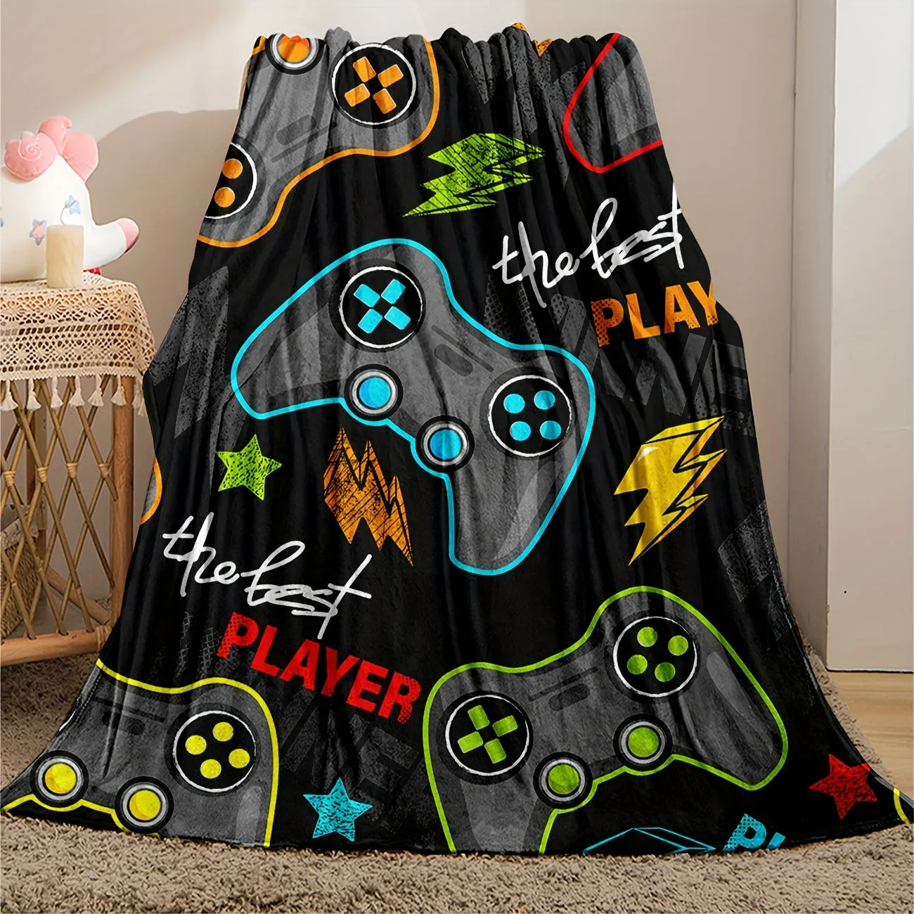 1pc Cozy Gamer's Dream Blanket - Soft, Comfortable, Warm Flannel for Computer Lovers, Gamers, and Outdoor Enthusiasts - Perfect Gift for Bed, Sofa, Camping, and All Seasons