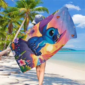 1pc Vibrant Anime Sunset Beach Towel - Super Absorbent, Quick-drying, Lightweight, Soft, and Compact Oblong Beach Blanket - Perfect for Beach Swimming, Outdoor Camping, Travel, and Water Sports Enthusiasts