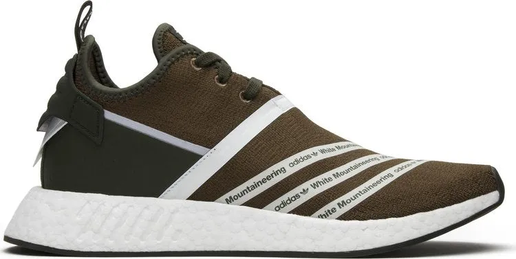Adidas White Mountaineering x NMD_R2 Primeknit 'Olive' Sneakers, Green