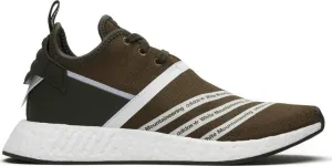 Adidas White Mountaineering x NMD_R2 Primeknit 'Olive' Sneakers, Green
