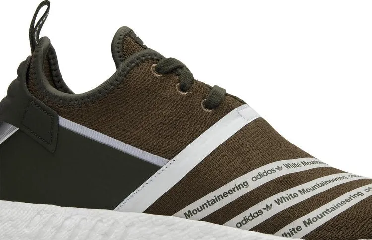 Adidas White Mountaineering x NMD_R2 Primeknit 'Olive' Sneakers, Green
