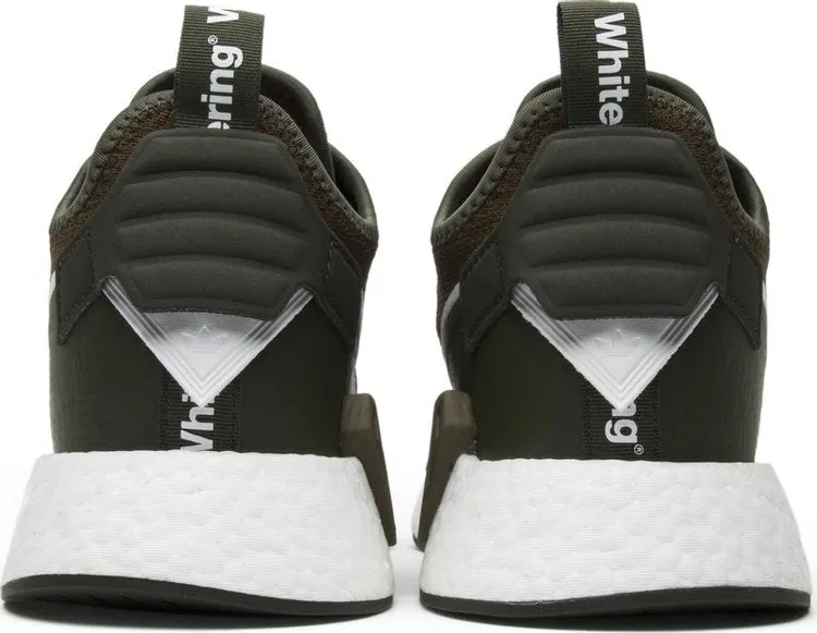 Adidas White Mountaineering x NMD_R2 Primeknit 'Olive' Sneakers, Green