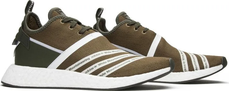 Adidas White Mountaineering x NMD_R2 Primeknit 'Olive' Sneakers, Green