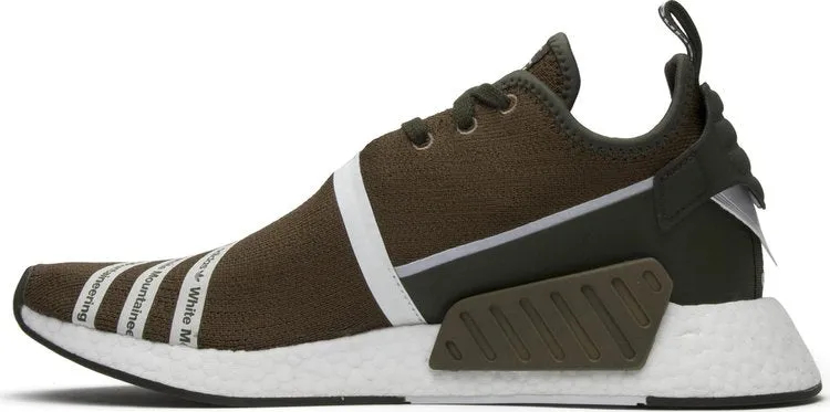 Adidas White Mountaineering x NMD_R2 Primeknit 'Olive' Sneakers, Green