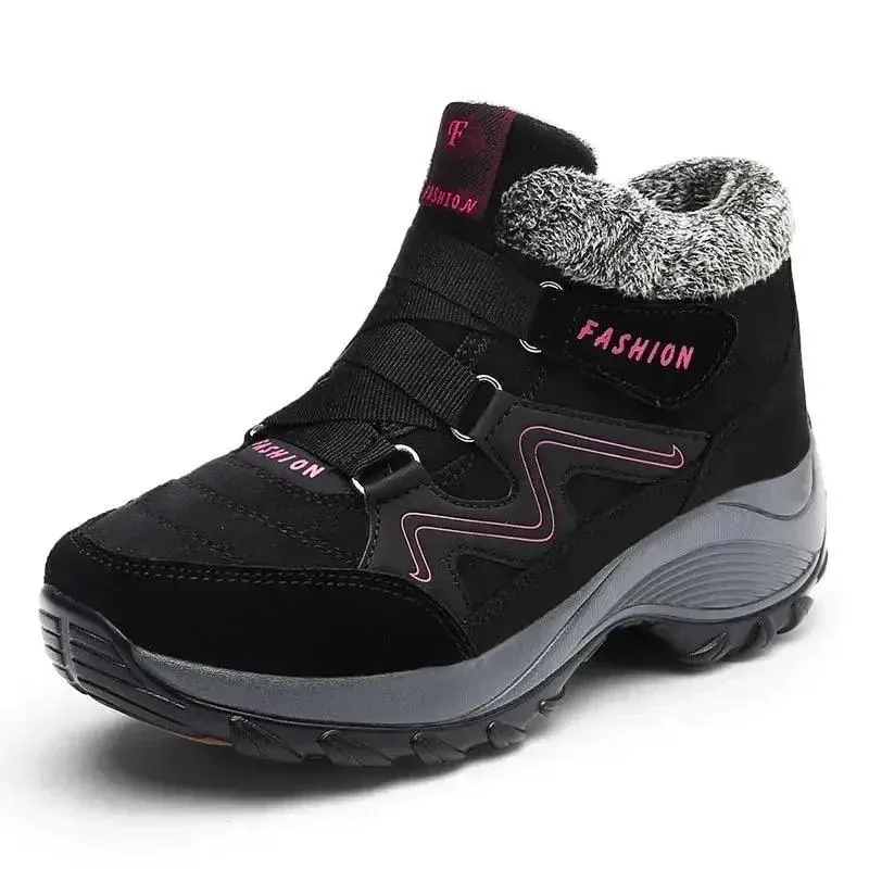 Ankle Boots Winter Plush Fashion Wedge Waterproof Women's Casual Shoes
