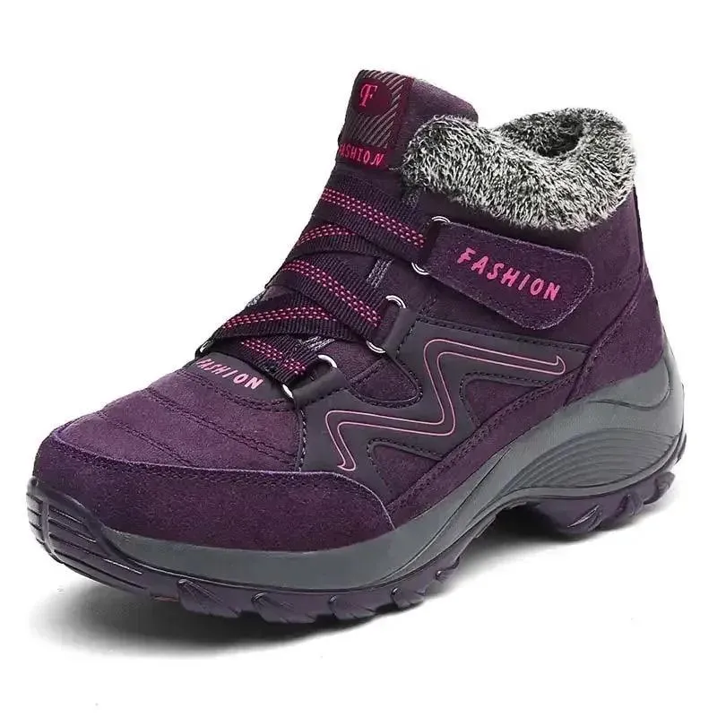 Ankle Boots Winter Plush Fashion Wedge Waterproof Women's Casual Shoes