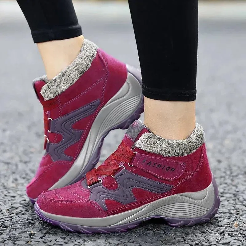 Ankle Boots Winter Plush Fashion Wedge Waterproof Women's Casual Shoes