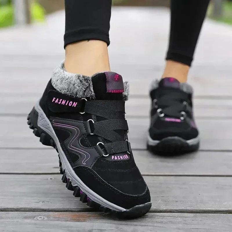 Ankle Boots Winter Plush Fashion Wedge Waterproof Women's Casual Shoes