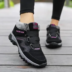 Ankle Boots Winter Plush Fashion Wedge Waterproof Women's Casual Shoes