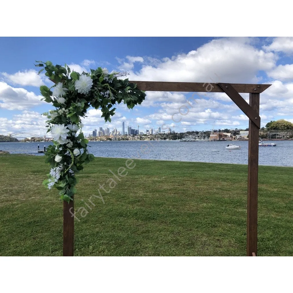 Ann floral on wooden arbour