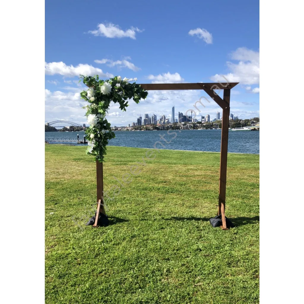 Ann floral on wooden arbour