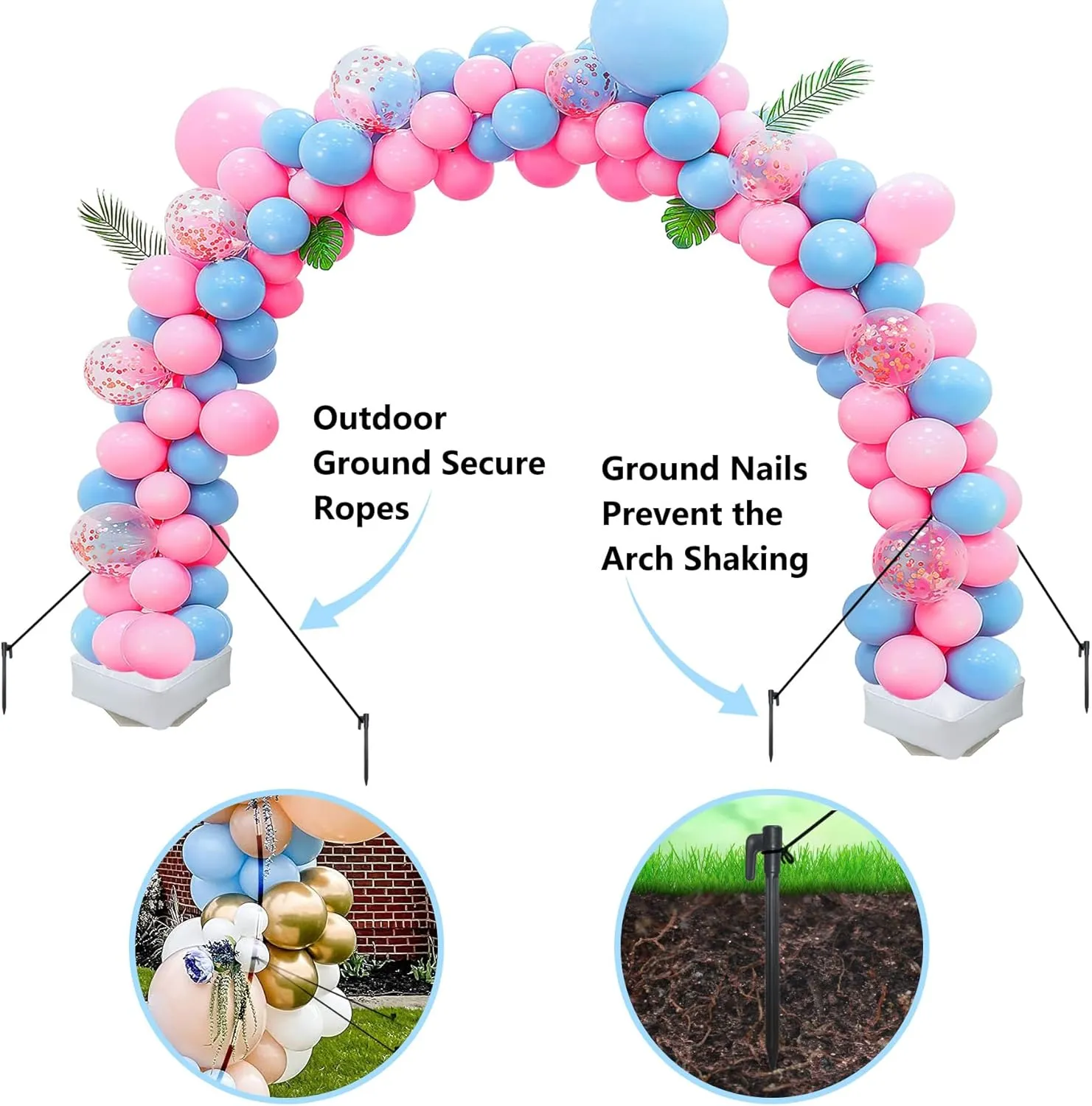 Balloon Ground Arch Holder Stand with Base Set