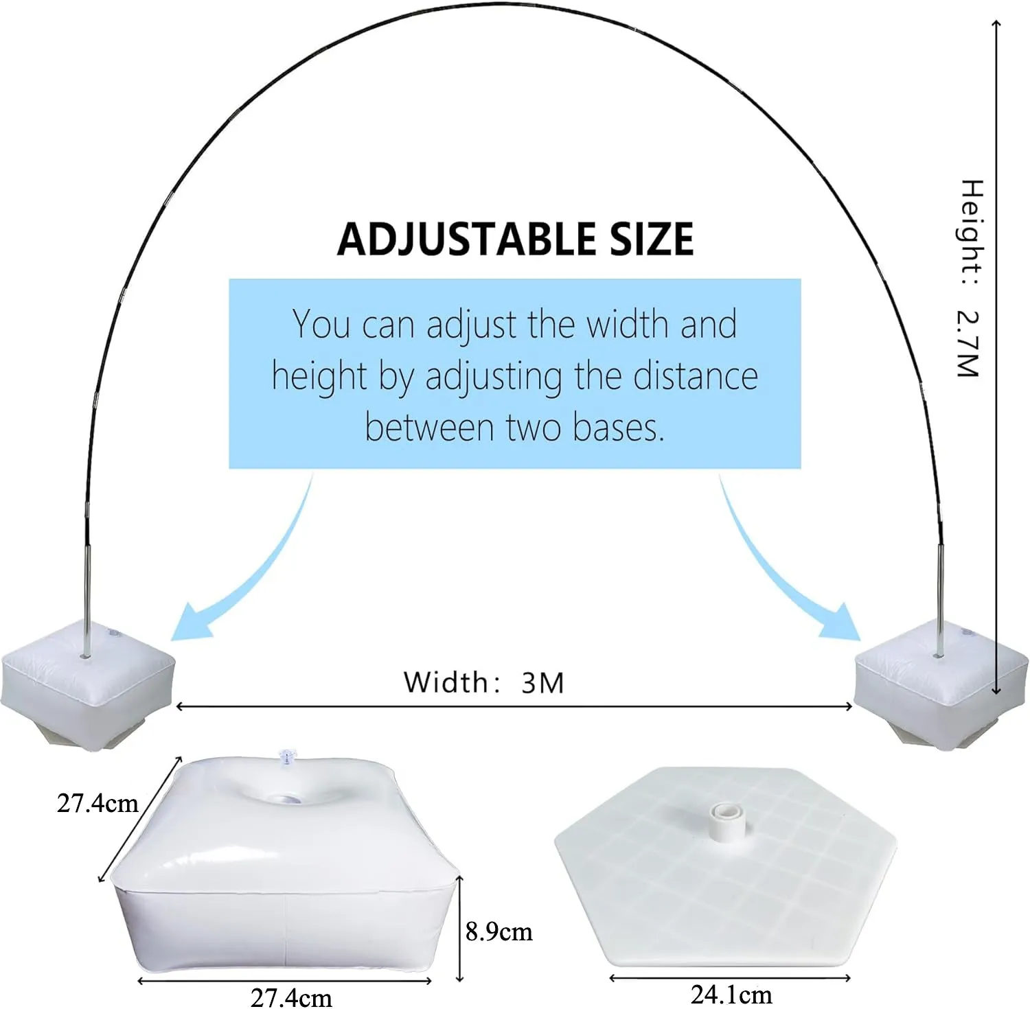 Balloon Ground Arch Holder Stand with Base Set