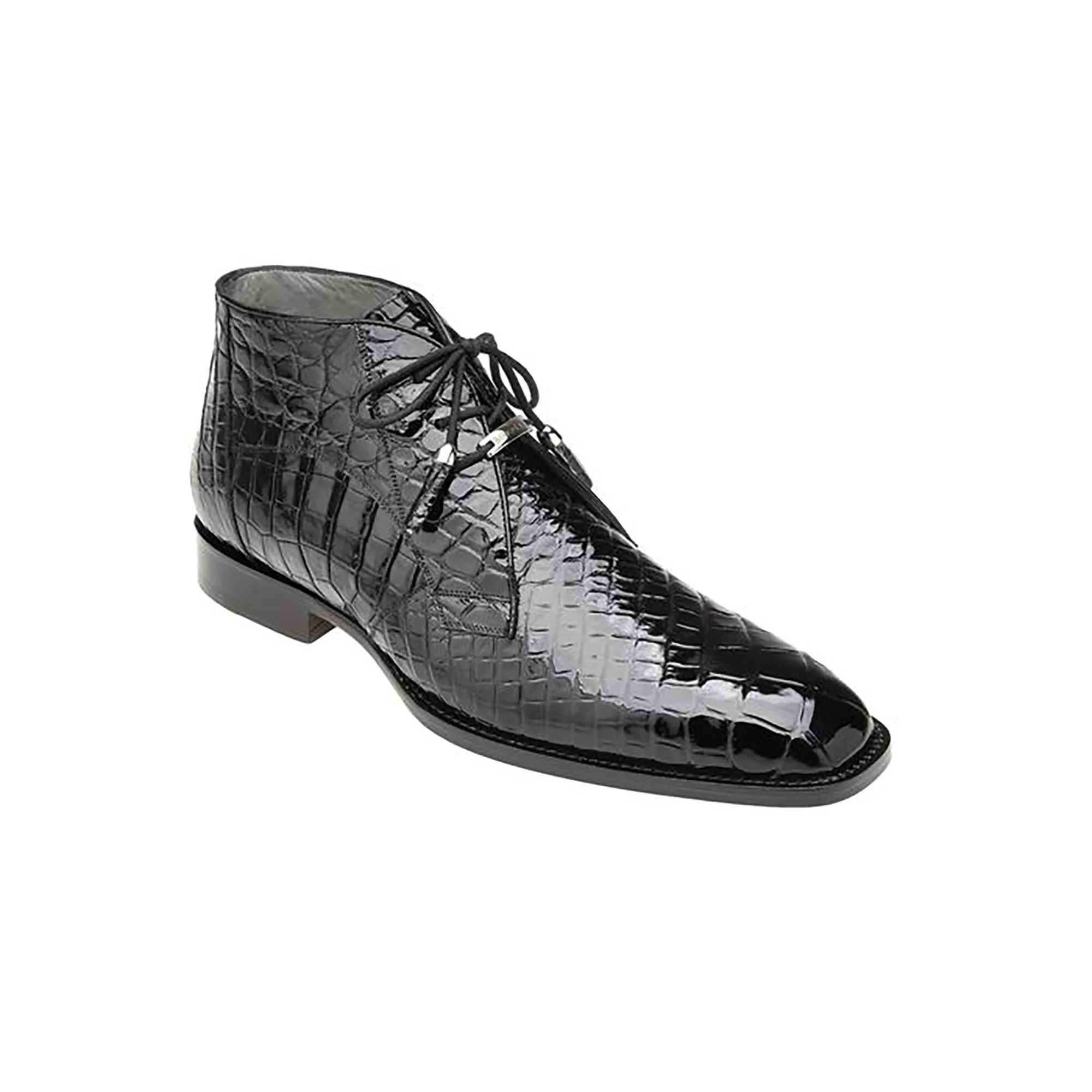Belvedere Stefano in Black Genuine Alligator Boots