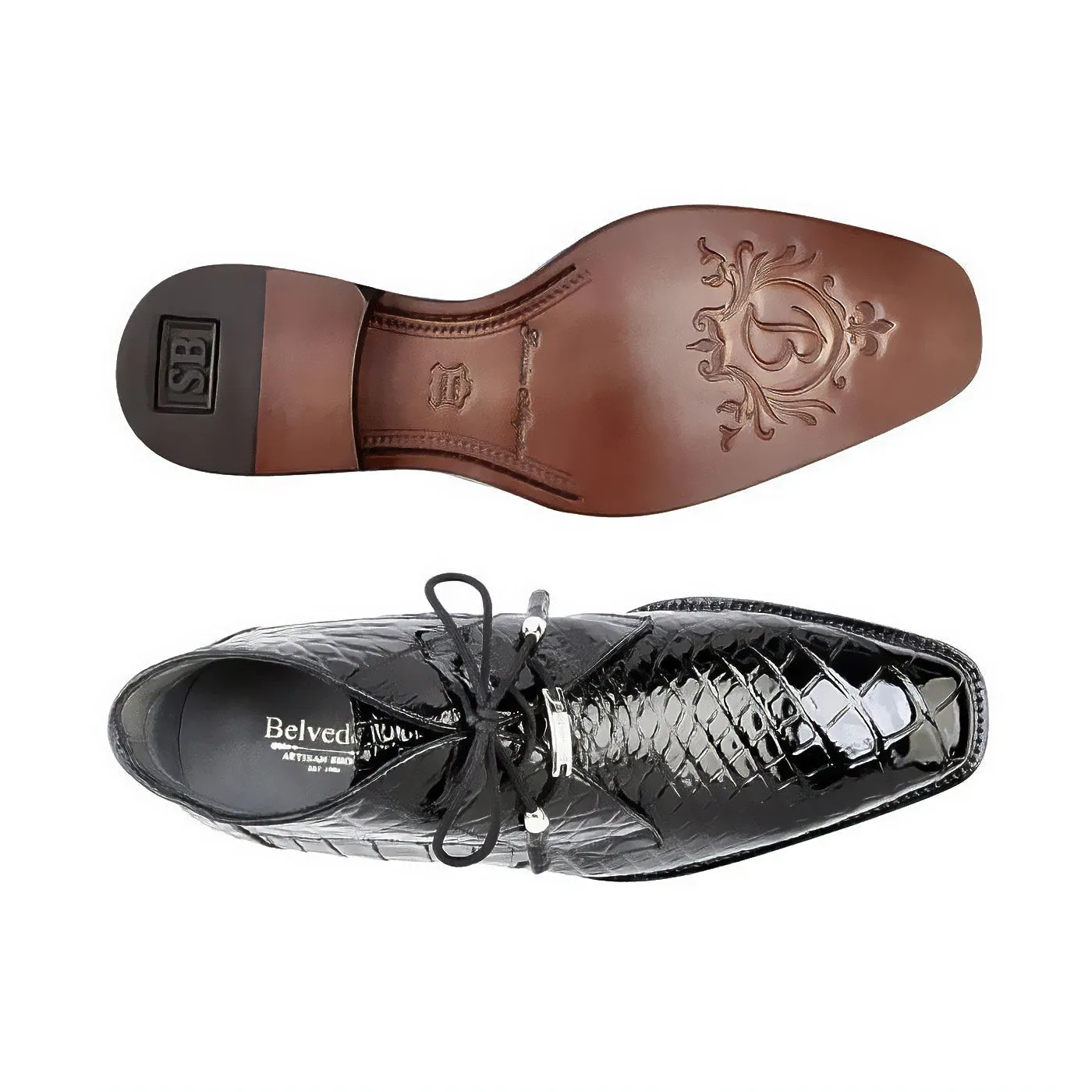 Belvedere Stefano in Black Genuine Alligator Boots