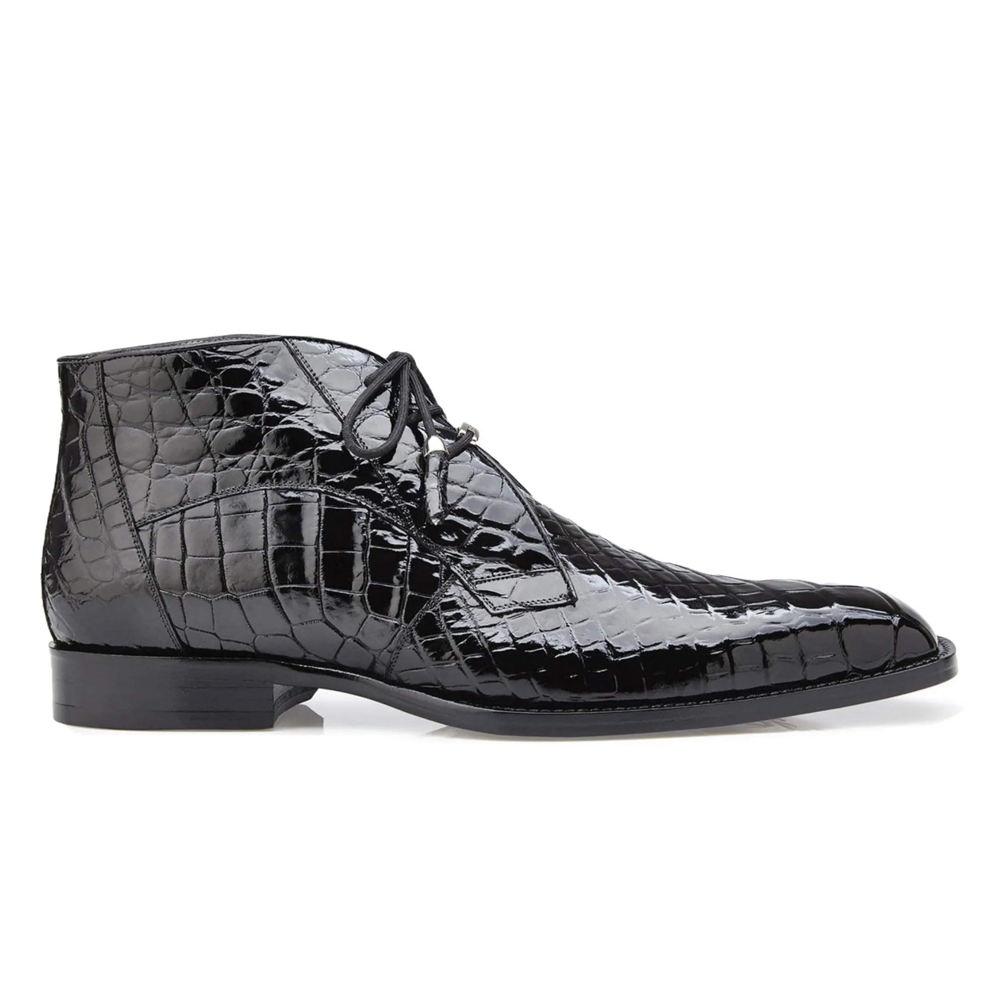 Belvedere Stefano in Black Genuine Alligator Boots