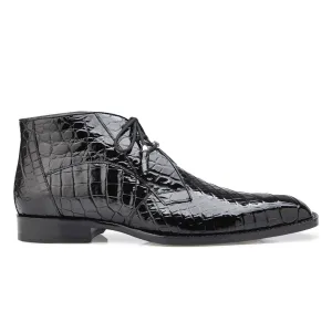 Belvedere Stefano in Black Genuine Alligator Boots