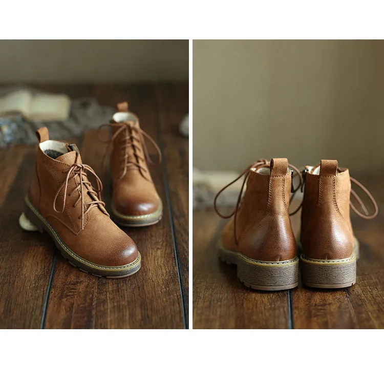 British Laced Zipper Martin Boots | Gift Shoes