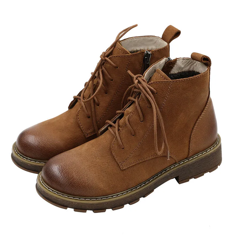 British Laced Zipper Martin Boots | Gift Shoes