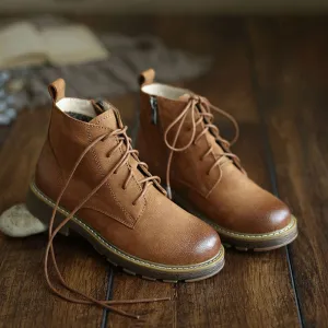 British Laced Zipper Martin Boots | Gift Shoes