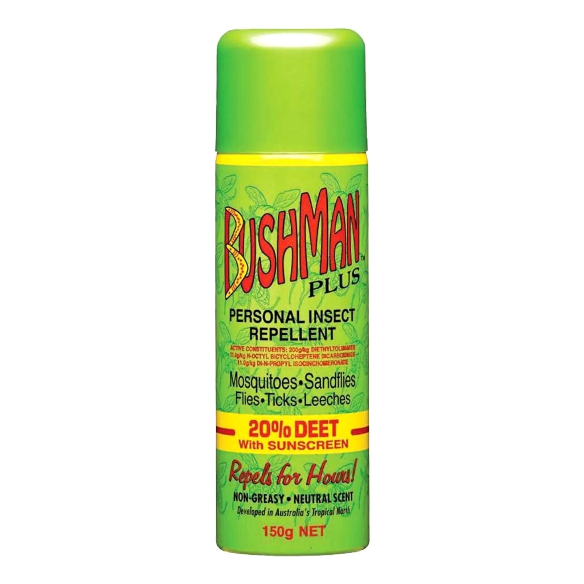 Bushman Plus Aerosal 150Gm 20% Deet With Sunscreen