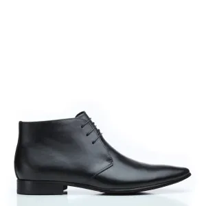 Cable Black Ankle Boots
