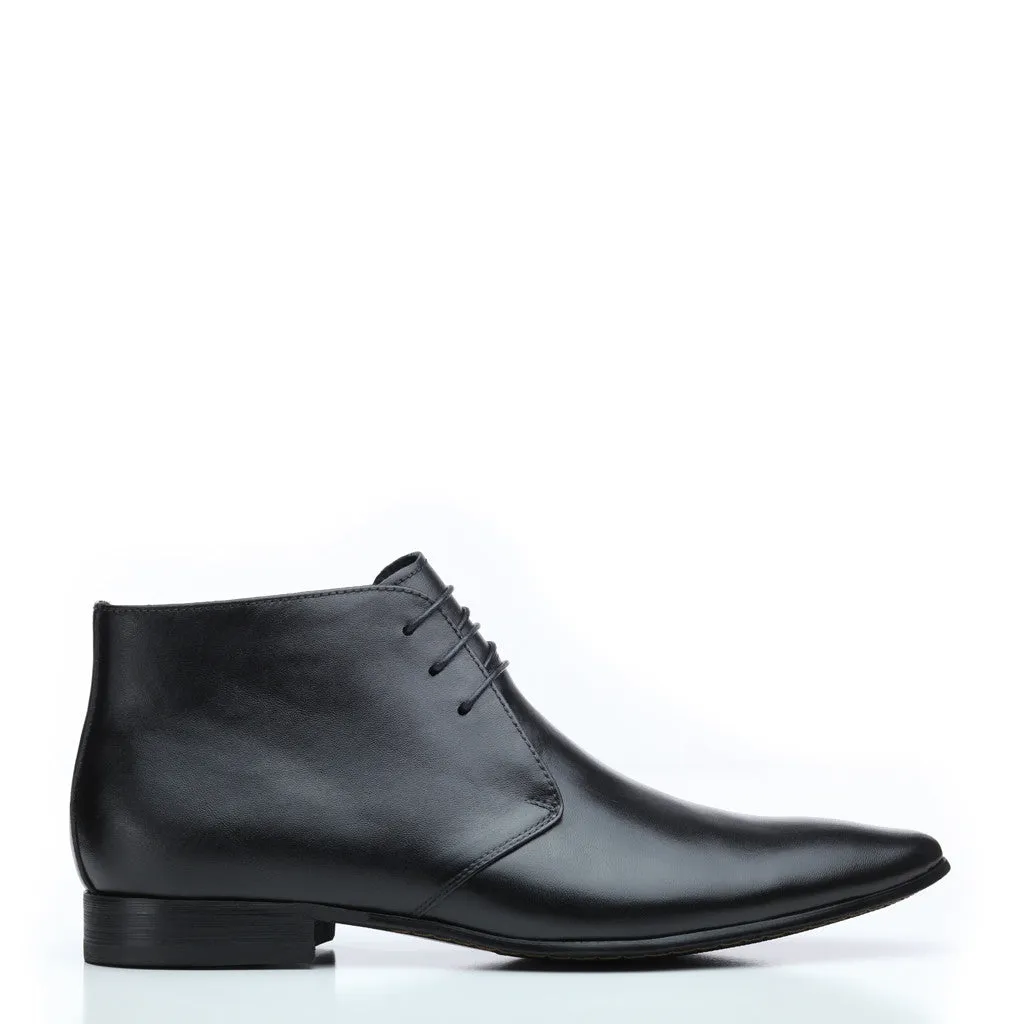 Cable Black Ankle Boots