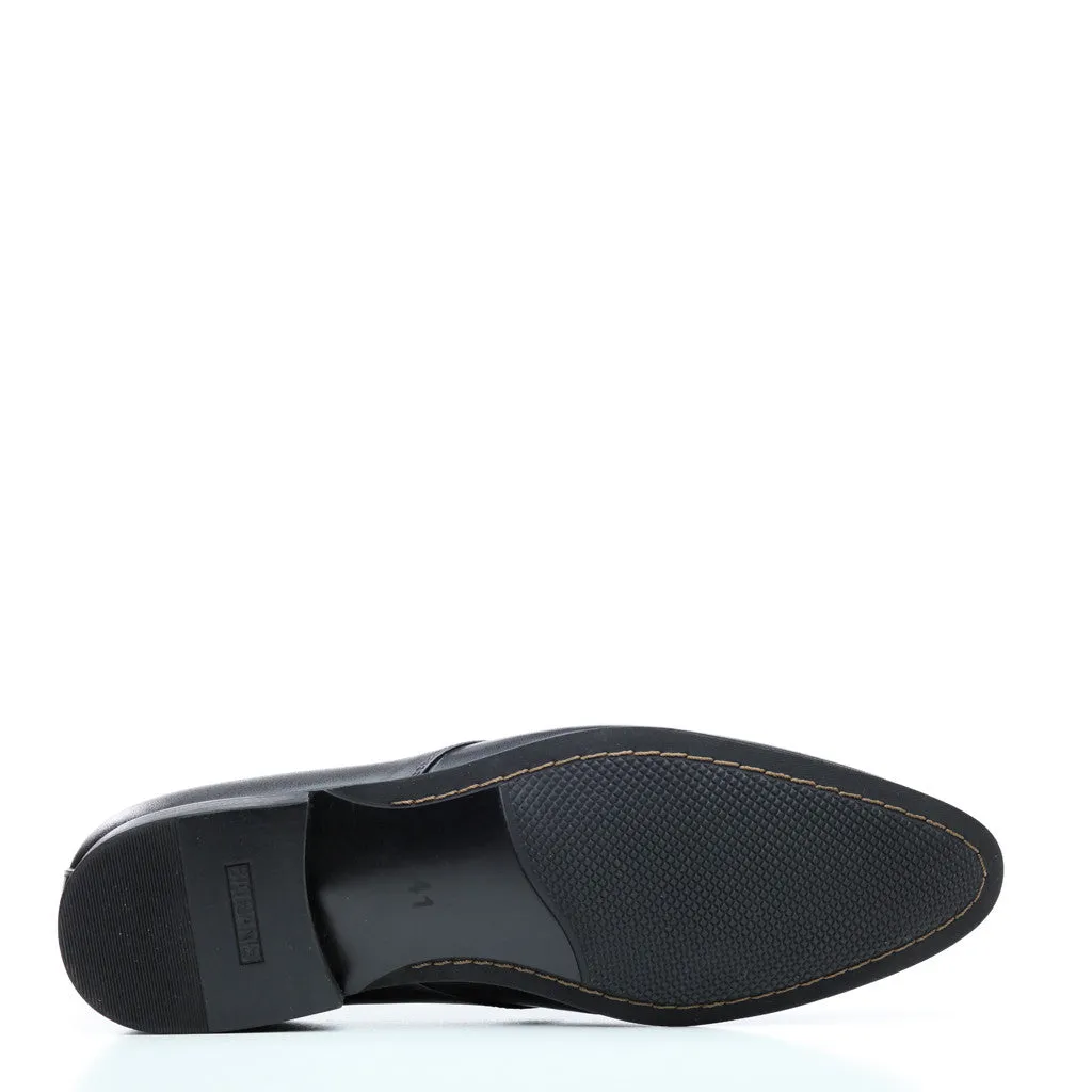 Cable Black Ankle Boots