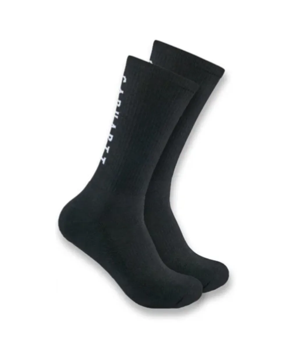 Carhartt Force Midweight Logo Crew Socks 3-Pack - Black