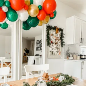 Classic Red, Green, and Gold Christmas Balloon Garland Kit