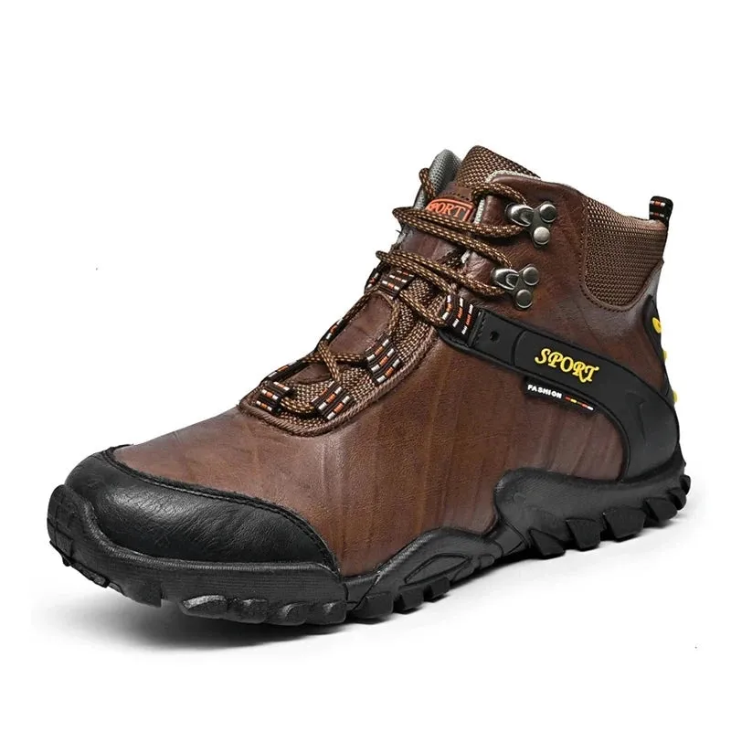 Comfortable Genuine Leather Men Boots Winter Warm Fur Ankle Boots Handmade Fashion Designer Boots Size 38-46