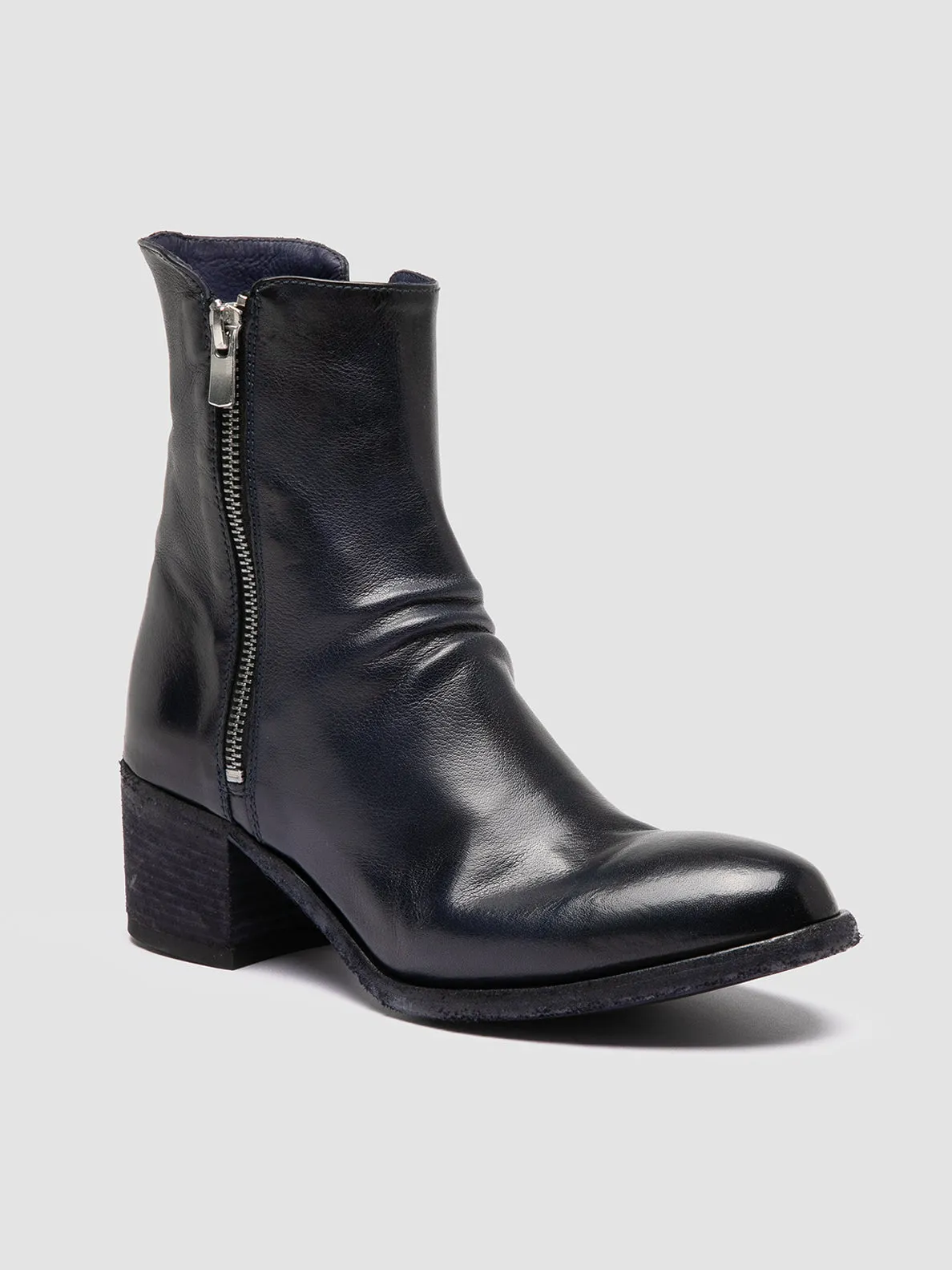 DENNER 103 - Blue Leather Ankle Boots