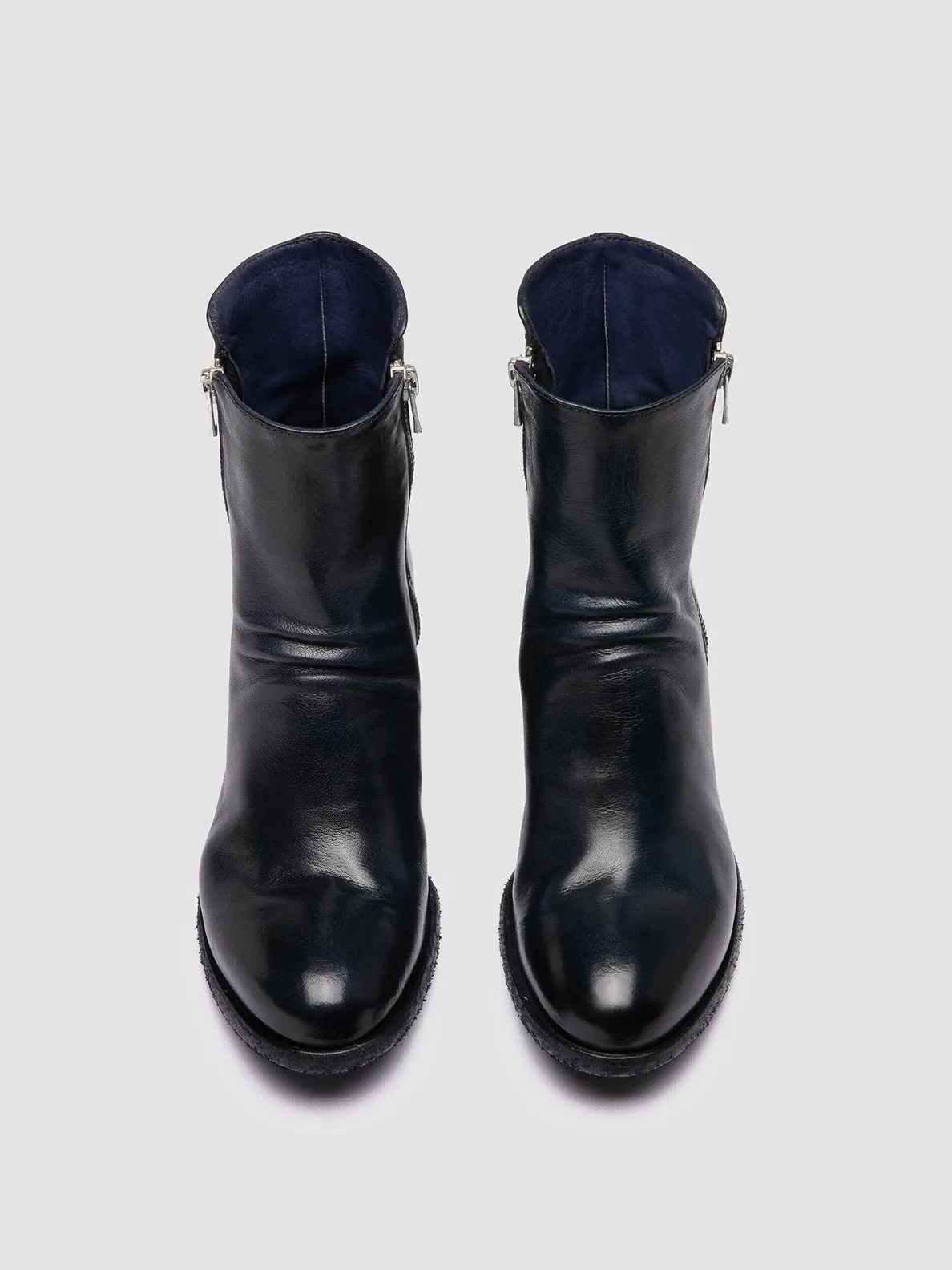 DENNER 103 - Blue Leather Ankle Boots