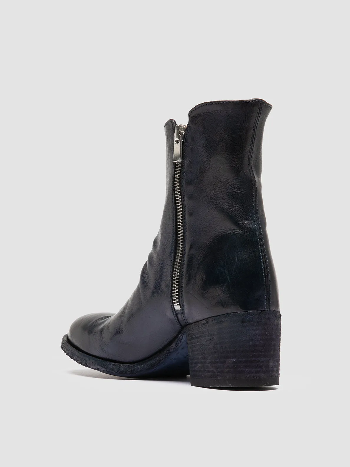 DENNER 103 - Blue Leather Ankle Boots