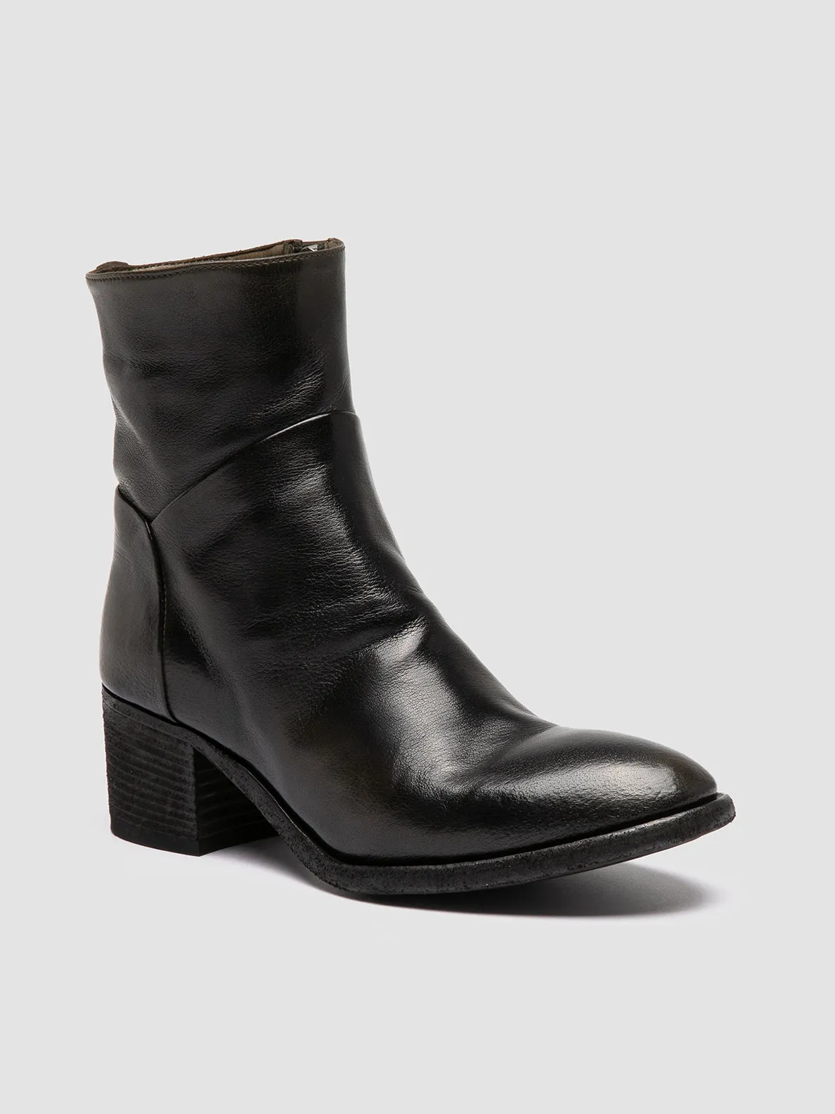 DENNER 107 - Dark Green Leather Ankle Boots