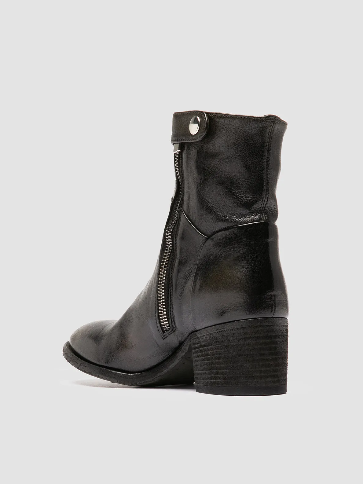 DENNER 107 - Dark Green Leather Ankle Boots