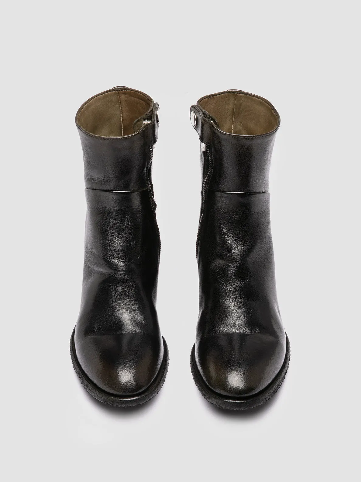 DENNER 107 - Dark Green Leather Ankle Boots