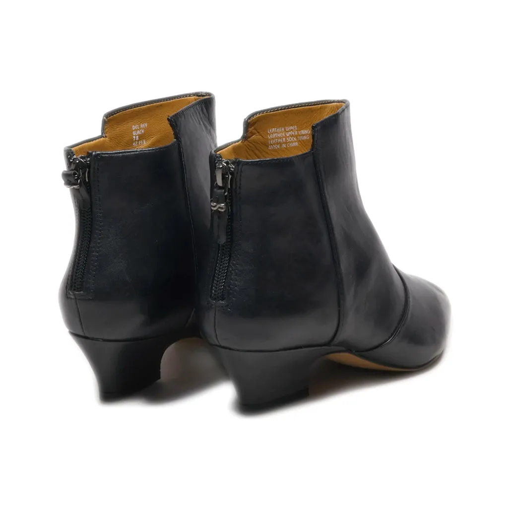 Earthies Ankle Boots Leather Black Colour For Women