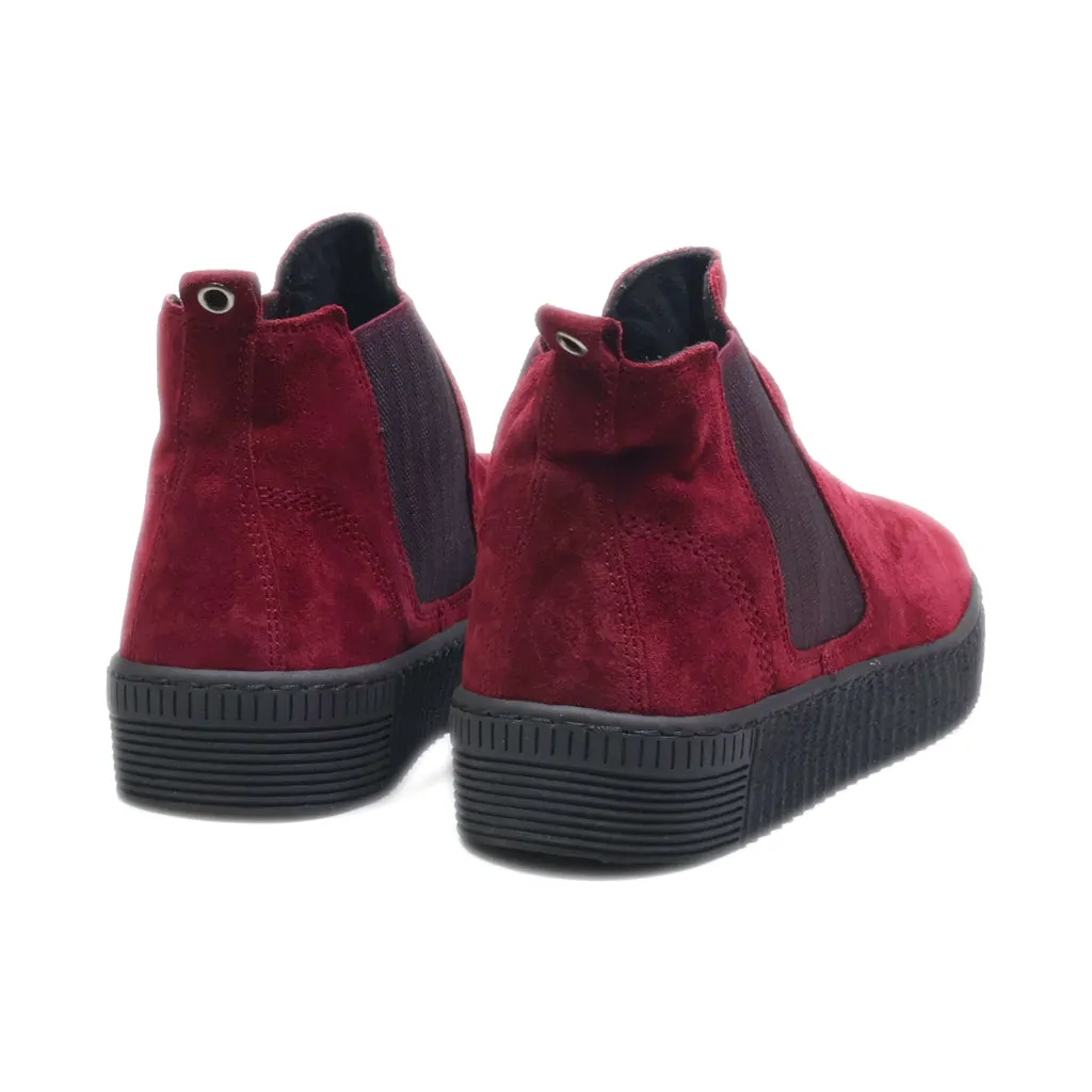 Gabor Ankle Boots Suede Maroon Colour For Women