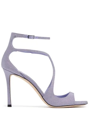 Jimmy Choo   95mm Azia glittered sandals 