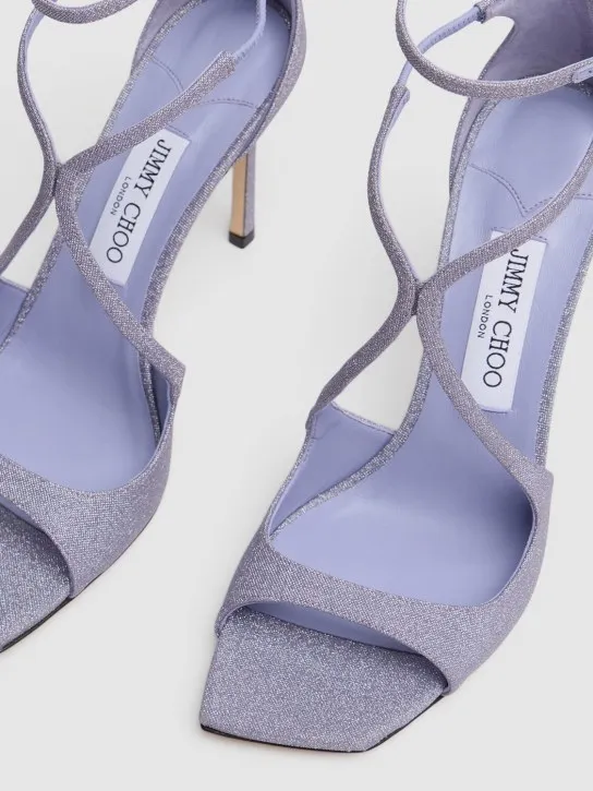 Jimmy Choo   95mm Azia glittered sandals 