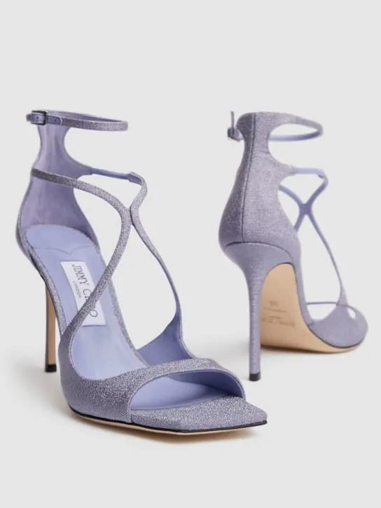 Jimmy Choo   95mm Azia glittered sandals 