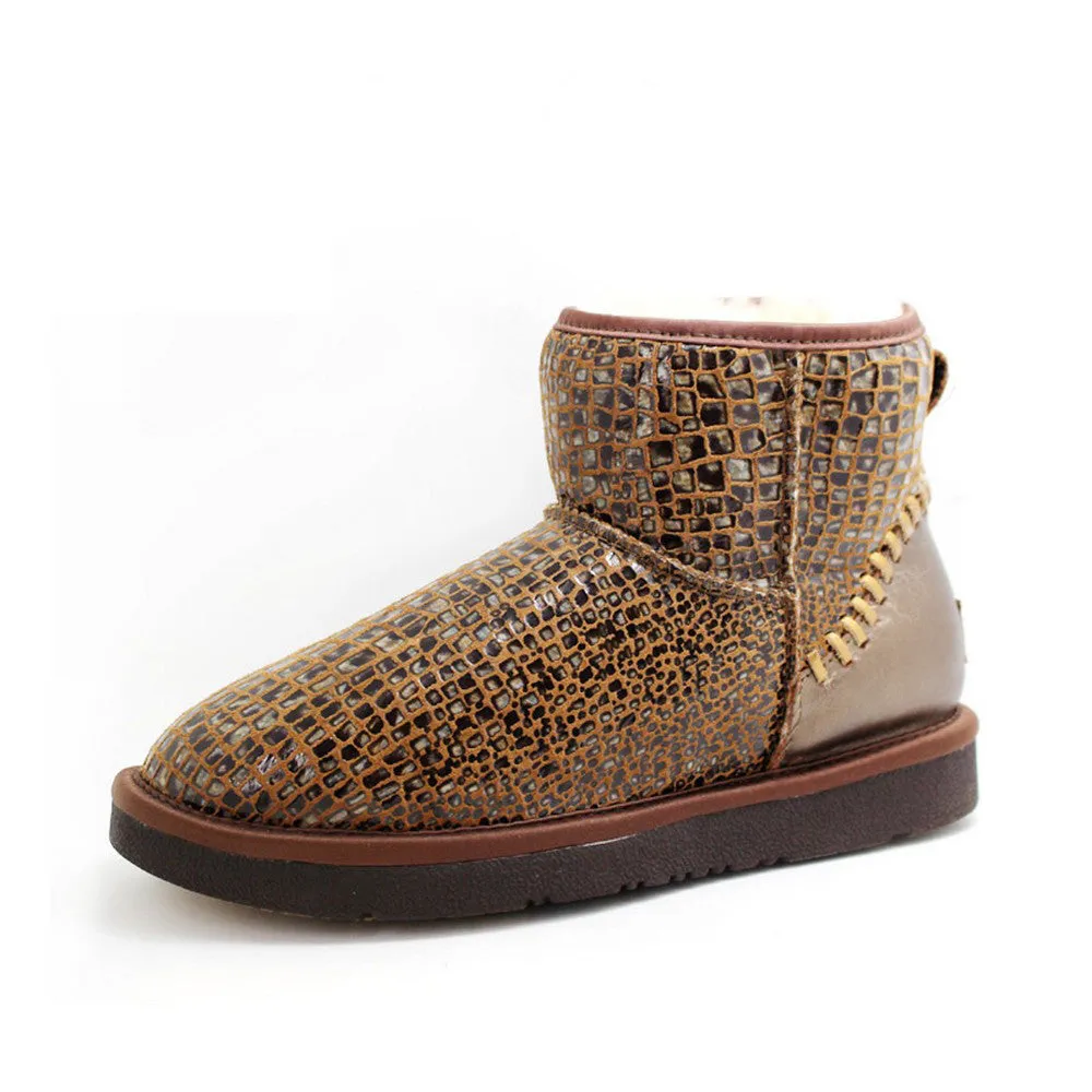 Leather Short Ugg Boot - Stone