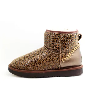 Leather Short Ugg Boot - Stone
