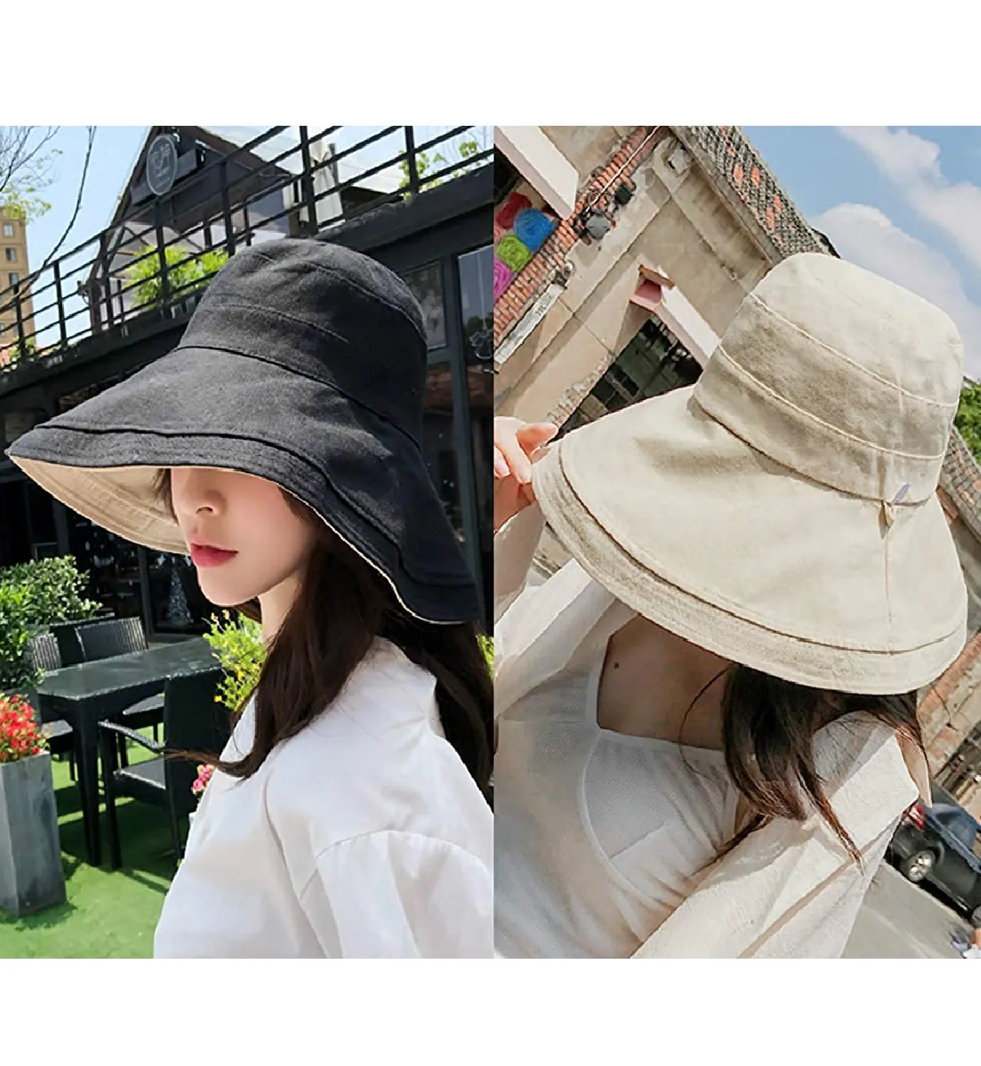 LighthouseDor | Reversible Bucket Hat For Women UV Sun Protection