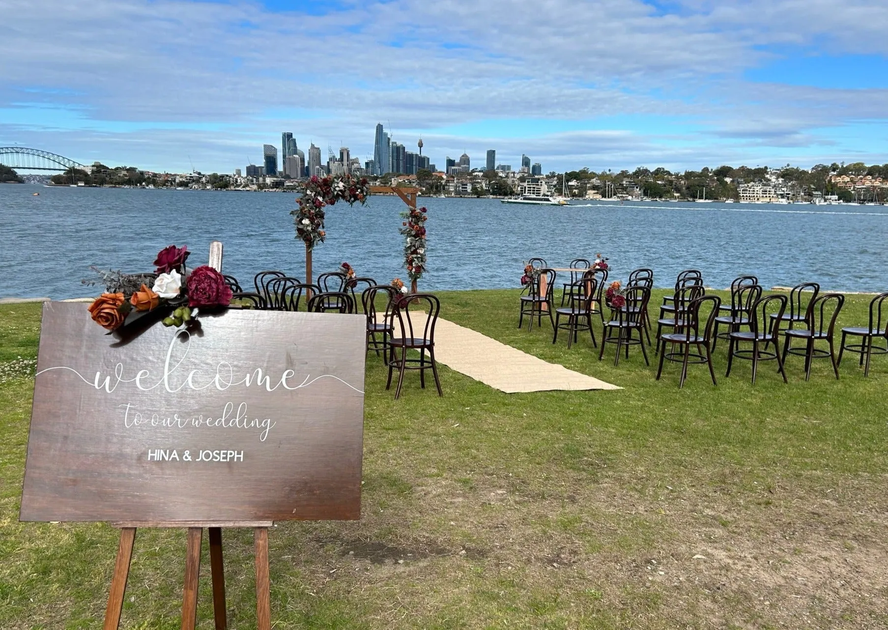 Mackenzie floral on wooden arbour
