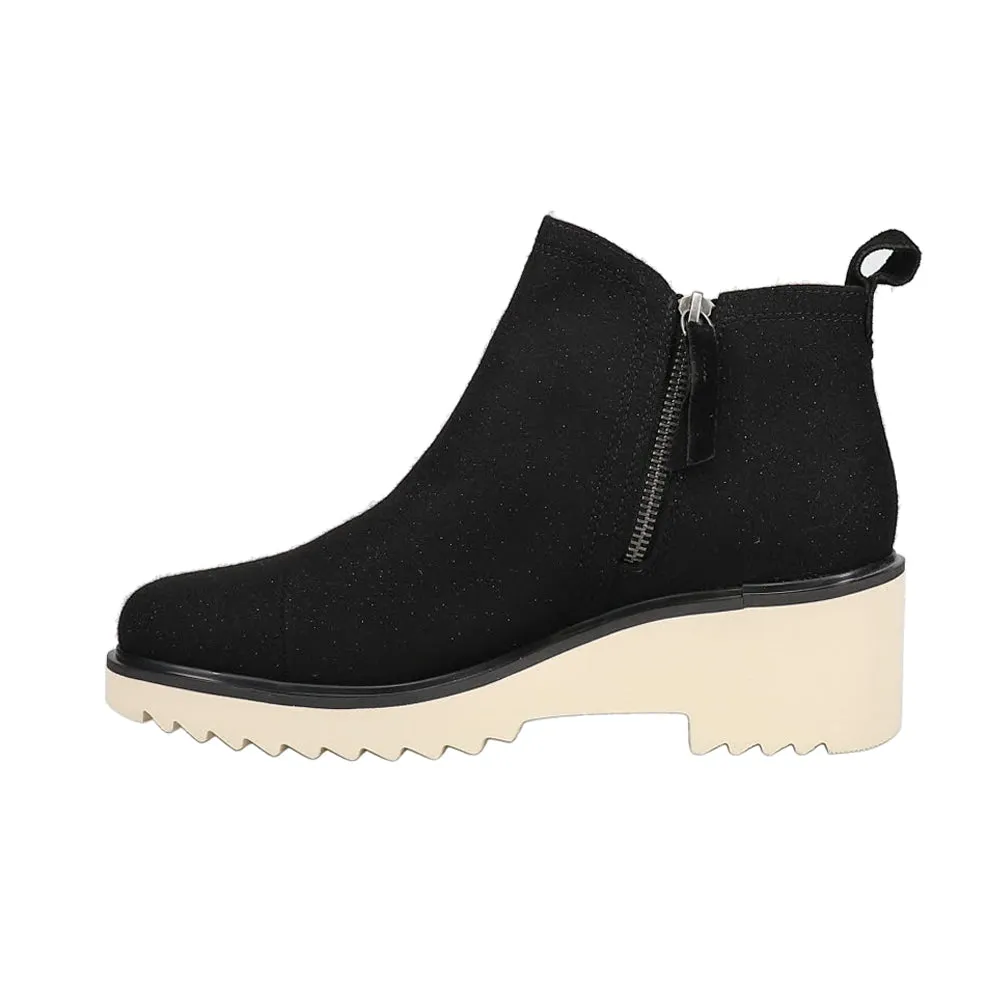 Maude Shimmer Mid Round Toe Wedge Booties