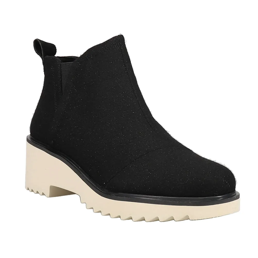 Maude Shimmer Mid Round Toe Wedge Booties