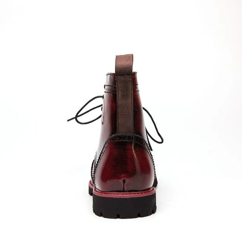 Men's Casual Shoes Leather Ankle Boots Motorcycle Fashion Rivet Boots #1537