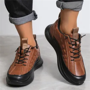 Men's Lace Up Non Slip Leather Outdoor Fashion Sneaker CLR-09